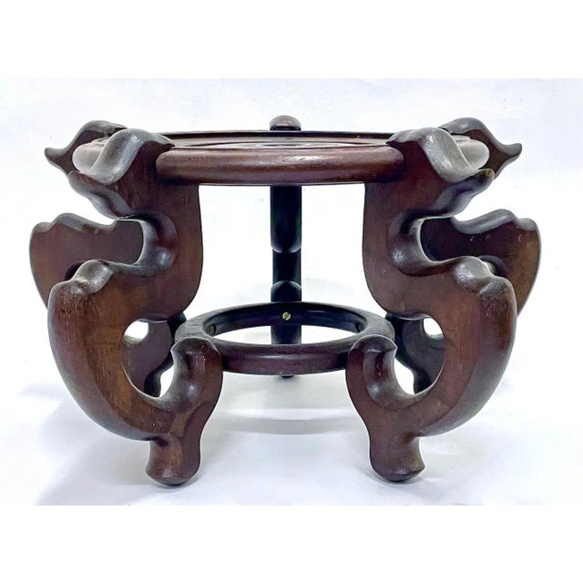 Vintage Chinese Floral & Scenic Fishbowl W/Stand For Sale - Image 10 of 12