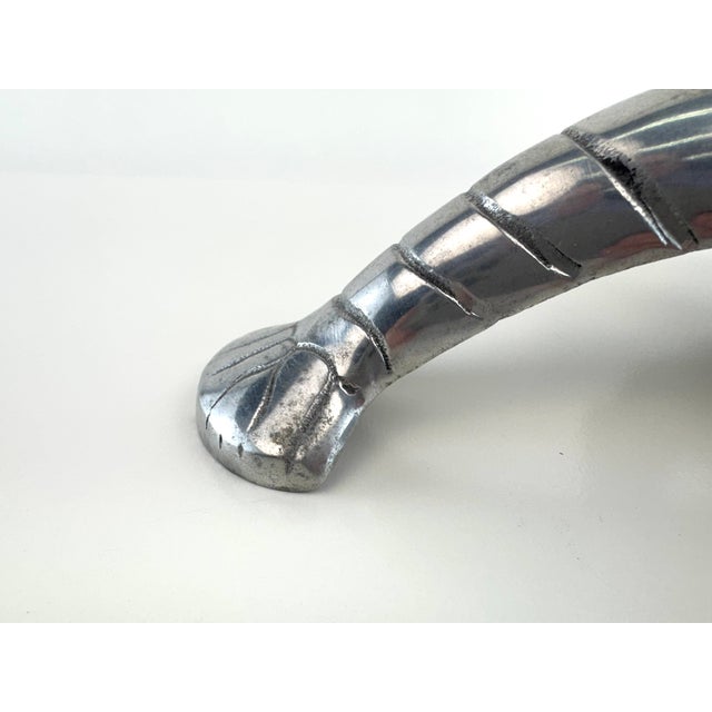 Metal Vintage Aluminum Lobster Serving Dish Double Bowl Coastal Entertaining Piece For Sale - Image 7 of 9