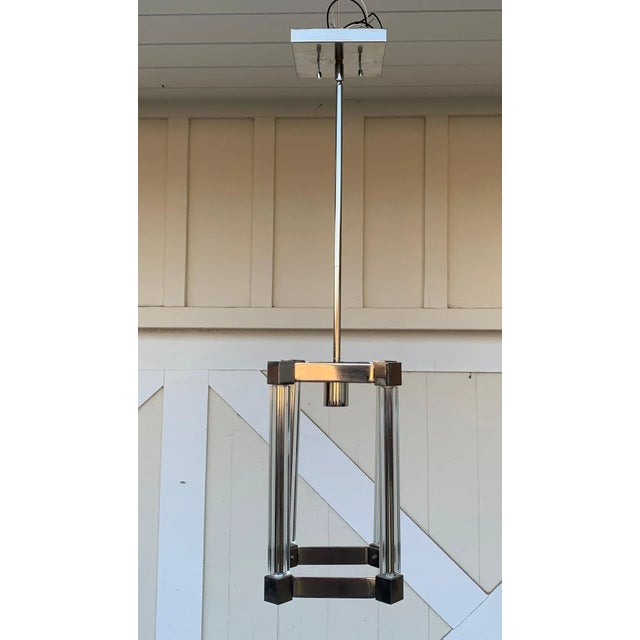 Chrome & Glass Pendant Light For Sale - Image 4 of 12
