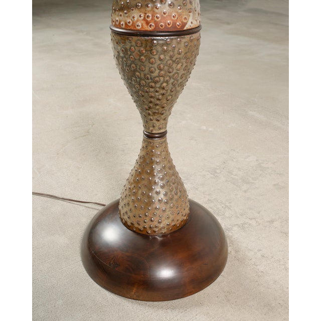 Beige Midcentury Scandinavian Modern Mobach Style Pottery Floor Lamp For Sale - Image 8 of 17