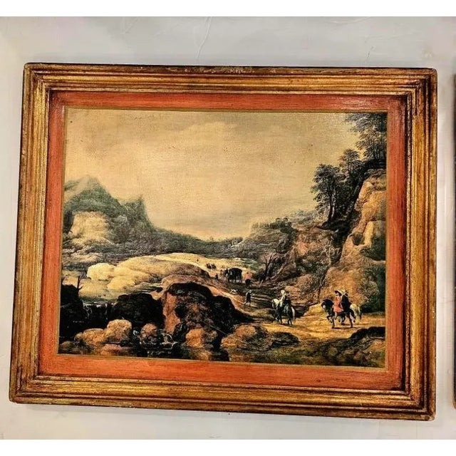 Italian Venetian Decoupaged Landscape Prints on Board -A Pair For Sale - Image 3 of 11