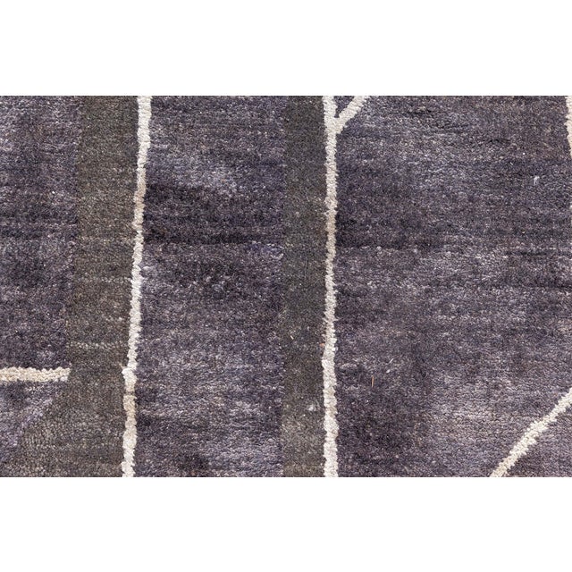 Textile Modern Geometric Oversized Slate Gray Silk Rug "Vantage" by Doris Leslie Blau For Sale - Image 7 of 9