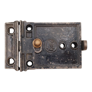 Antique 3.625 In. Reading Cast Iron Surface Mount Door Rim Lock