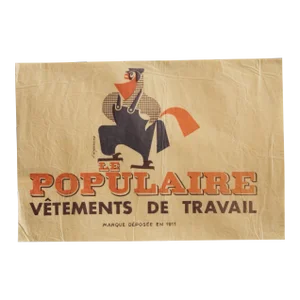 1950's French Buvard Paper - "Le Populaire, Vêtements De Travail" - J. Dizambourg