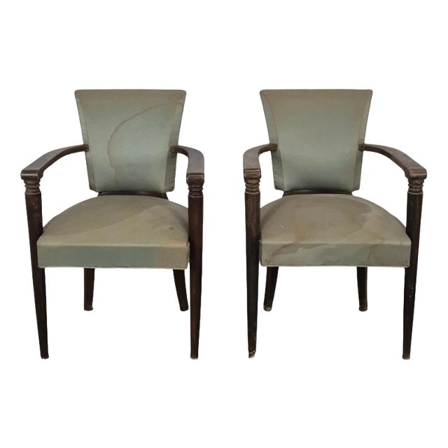 Vintage Armchairs in the style of Pascaud, 1940s, Set of 2 For Sale
