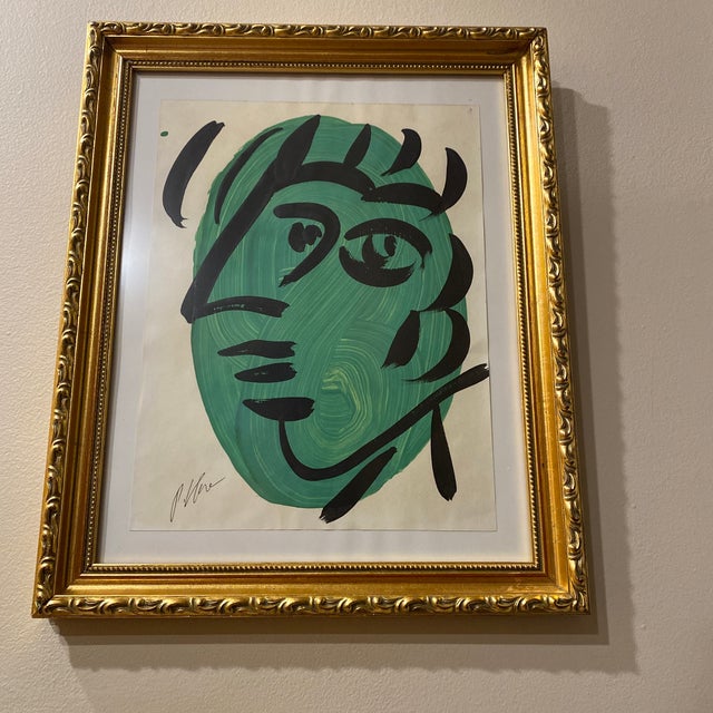 Green 1970s Abstract Painting by Peter Keil, Framed For Sale - Image 8 of 10