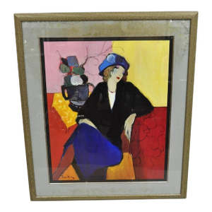 Late 20th Century Vintage Itzchak Tarkay Givon Print "Suzanne" Framed Serigraph Print Poster