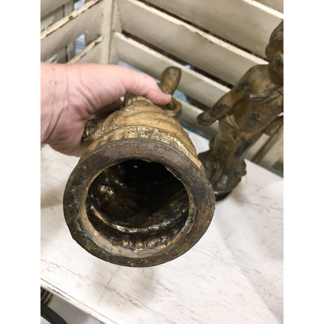 Shabby Chic Vintage Lamp Fixture Elements/Figurines - a Pair For Sale - Image 3 of 7