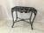 Hollywood Regency Vintage Black Iron Glass Top Table For Sale - Image 3 of 8