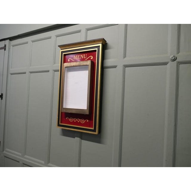 Metal Hand Painted Brass Bistro Menu Board, 1960 For Sale - Image 7 of 8