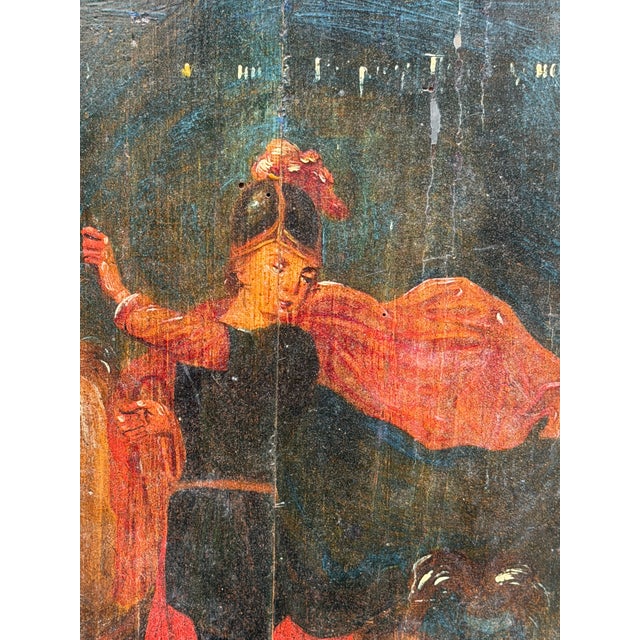 Depicting Saint George on Horseback Slaying the Dragon, 1800s, Oil on Panel For Sale - Image 4 of 7