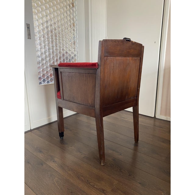 Black Art Deco Amsterdamse School Oak Desk or Side Chair, 1920s For Sale - Image 8 of 11
