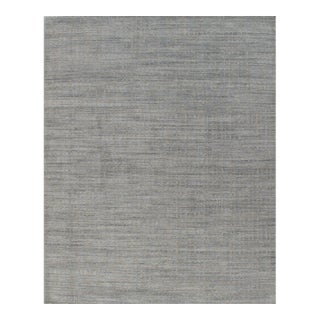 Simplicity Blue Beige Contemporary Handwoven Rug 8ft X 10ft For Sale
