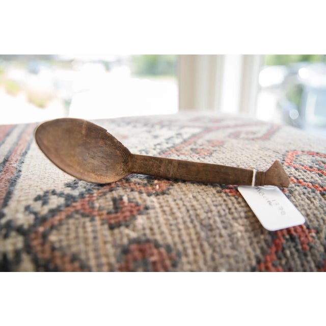 Brown Vintage African Wooden Spoon For Sale - Image 8 of 10