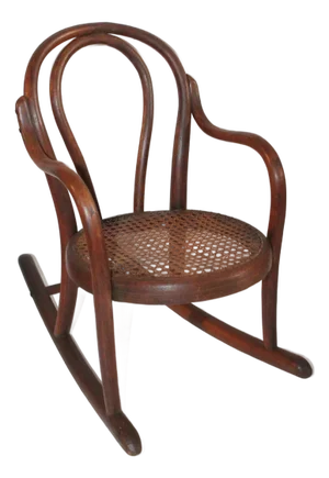 Late 19th Century Bentwood Childrens Rockerwith Cane Seating