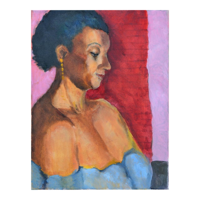 Impressionist Patricia Emrich Gillfillan "Woman With Gold Earring" 1980 For Sale