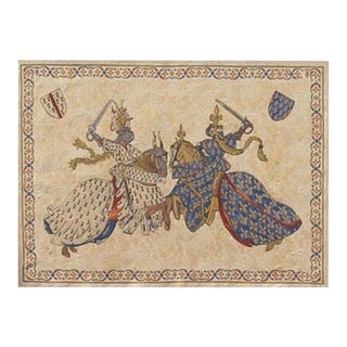 Jousting Dukes Loom Woven Tapestry - 86 X 120 Cm (2'10" X 3'11") - Requires Rod Size 3 For Sale