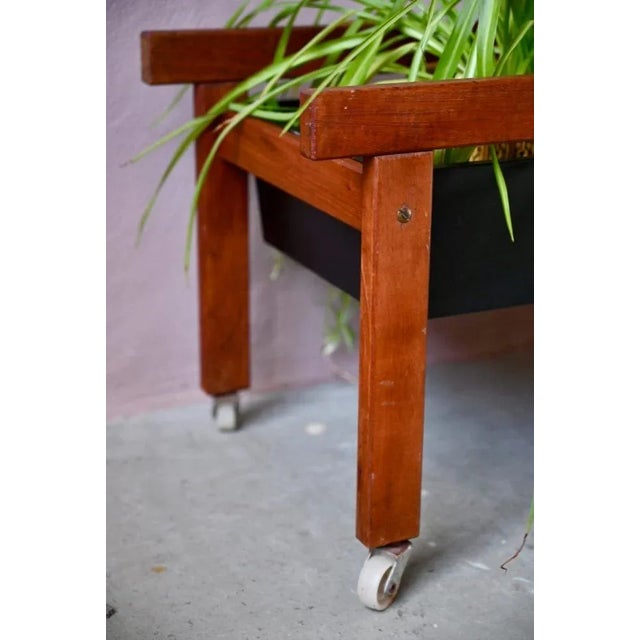 Scandinavian Teak Planter on Wheels, 1960s For Sale - Image 11 of 18