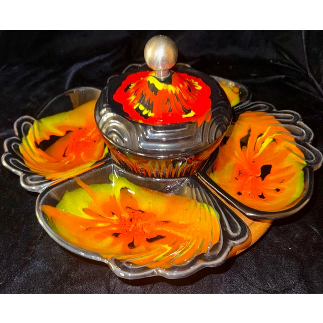 Mid-Century Modern California Pottery Lazy Susan For Sale - Image 3 of 12