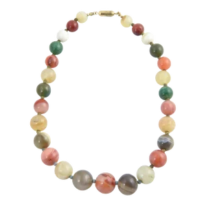 Multicolored Agate Bead Necklace