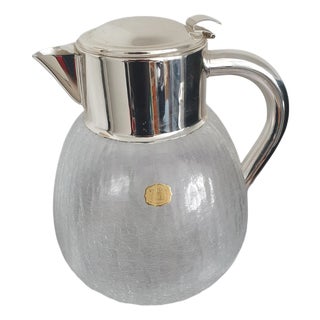 Cold Duck Crystal Carafe with Silver-Plated Mount and Glass Ice Insert Mouth-Blown by QUIST, Germany, 1969 For Sale