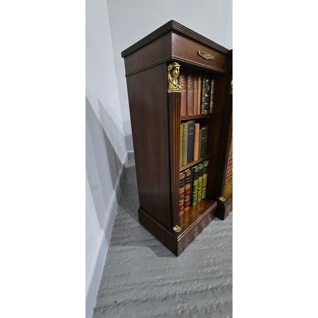 Empire Mahogany Adjustable Library Bookcase, 1920 For Sale - Image 10 of 17