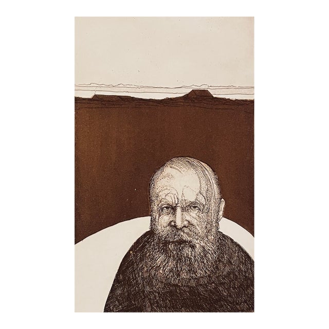 1972 Ronald Kowalke Cape Cod Personage Edwin Dickinson Portrait Etching For Sale