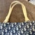 A 2000s John Galliano for Christian Dior Trotter Deep Blue and Cream Tote Bag For Sale - Image 11 of 18