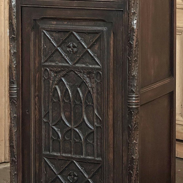 19th Century Gothic Oak Confiturier Cabinet For Sale - Image 9 of 18