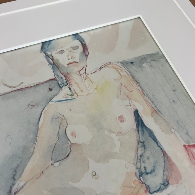 Original Framed Nude Watercolor Painting For Sale - Image 4 of 7