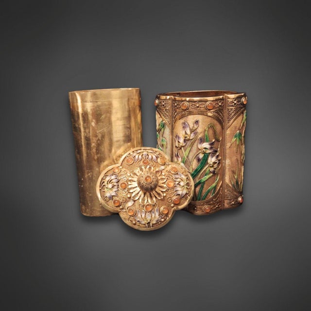 1920s Sterling Silver Tea Caddy, China, 1920s For Sale - Image 5 of 10