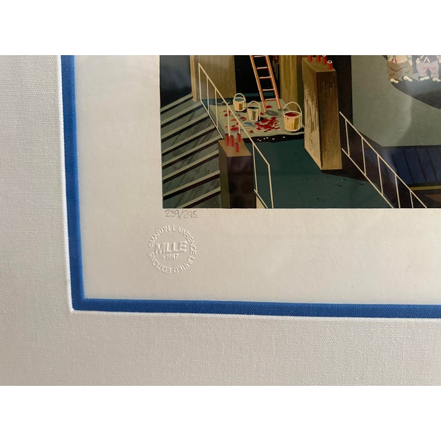 1980s Hiro Yamagata Serigraph “Express" (1988) Rare City Scene Hand-Signed Limited Edition 239/295 Framed 32x46 For Sale - Image 5 of 9