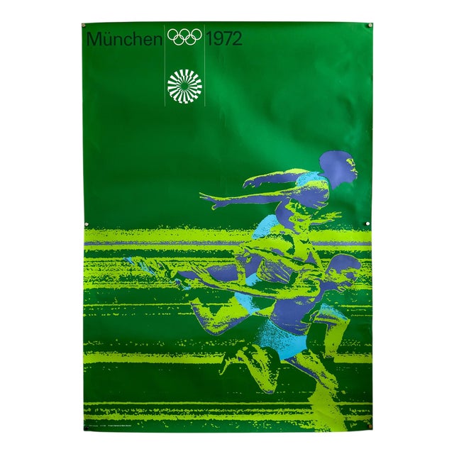 Athletics Original Olympic Poster by Otl Aicher, 1972 For Sale