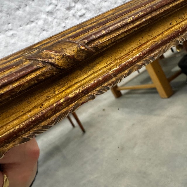 Glass Antique Mirror with Gilt Frame from Maison Lebrun, 1890s For Sale - Image 7 of 18