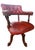 Brown Victorian Mahogany Deep Cushioned Red Leather Buttonback Revolving Desk Chair, 1890s For Sale - Image 8 of 10