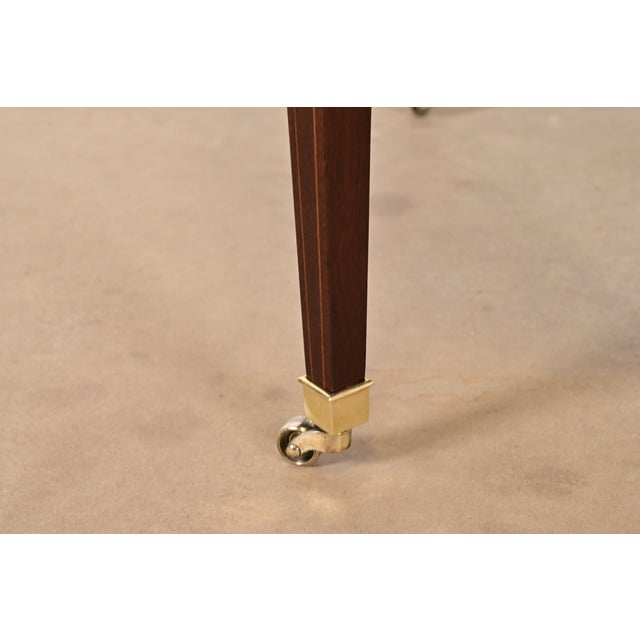 Henredon Federal Banded Mahogany Extension Dining Table, Newly Refinished For Sale - Image 10 of 14