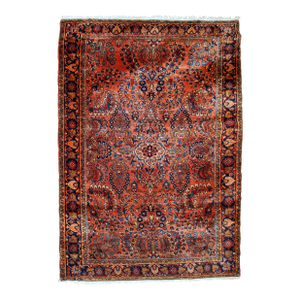 1920s, Handmade Antique Persian Sarouk Rug 4.1' X 6.5'