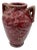 1960s Red Art Pottery Vase With Dual Handles & Sculpted Floral Relief For Sale