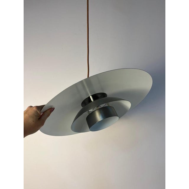 Large Leto Silver Copper Pendant Lamp by Top Lamper, 1980s For Sale - Image 9 of 11