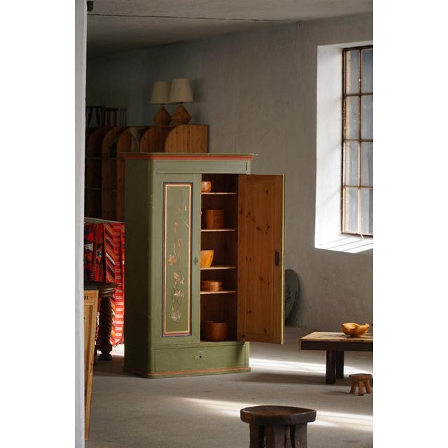 Antique Danish Painted Cabinet with Floral Motifs, 1800s For Sale - Image 3 of 18