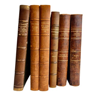 1899-1926 Leather-Bound Gold-Gilt Books Copyright From Sweden - Set of 6 For Sale