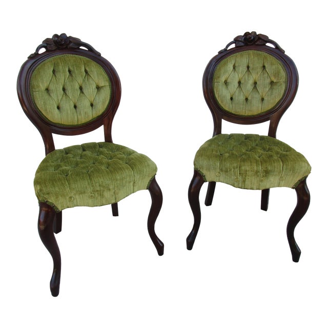 Kimball Furniture Victorian Style Tufted Parlor Chairs A Pair Chairish
