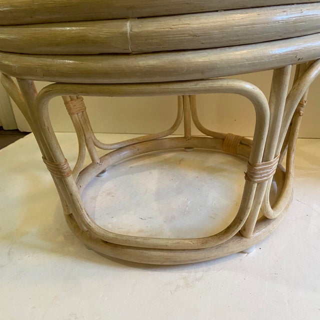 Vintage Small Rattan Glass Top Table Chairish