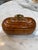 Vintage Mid-Century Carved Wood Trinket Box With Lucite & Brass Handle For Sale - Image 4 of 7