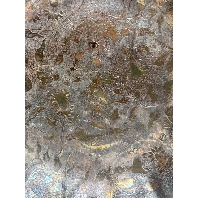 Gorham Silver Co. Antique James W. Tufts Quadruple Plate Bride’s Basket | Aesthetic Movement Bird & Butterfly Motif | c.1890–1910 For Sale - Image 4 of 10