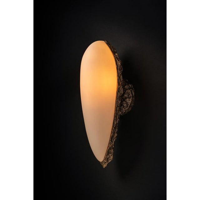 Small LV-426 Sconce in Patinated Cast Bronze by William Guillon For Sale - Image 11 of 18