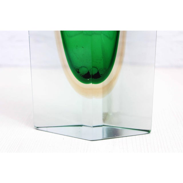 Green Sommerso Murano Glass Vase, 1970s For Sale - Image 7 of 13