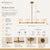 Modern Linear Chandelier 4 Light, Matte Off White Dome Pendant Light Brass Dining Room Fixture, Kitchen Island Lighting, Minimalist Light For Sale - Image 4 of 13
