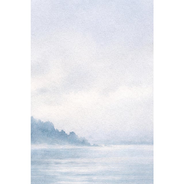 Misty Coastal Horizon, Minimalist Blue Seascape Art Print, 24″ × 36″ For Sale In Buffalo - Image 6 of 9