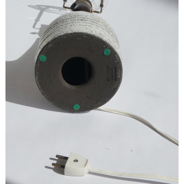 White Vintage Modern Danish Ceramic Lamp with Pleaded Shade, 1960s For Sale - Image 8 of 10